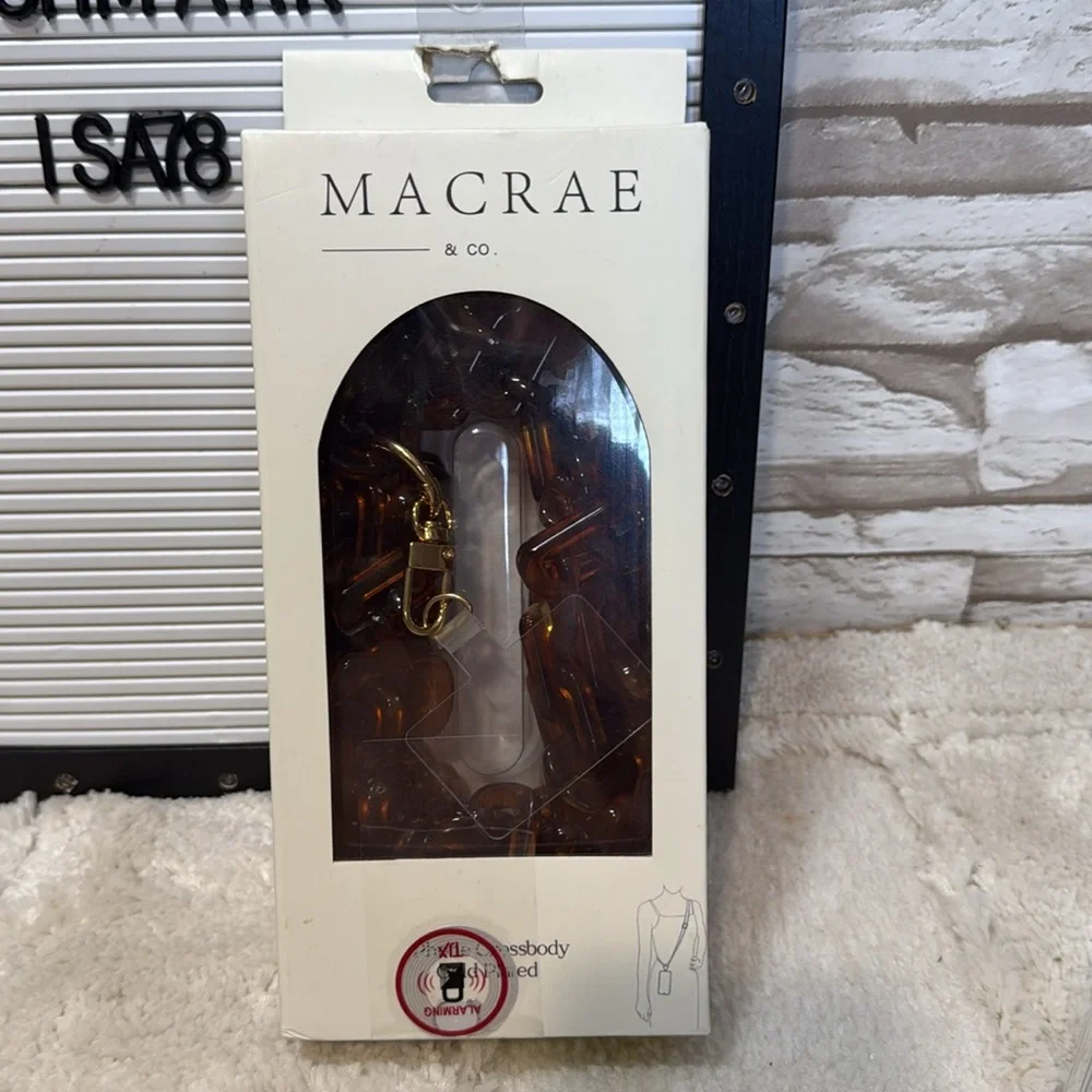 MACRAE & Co Tortoise Shell Acrylic Phone Crossbody Chain
